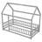 Thendara Floor Bed Frame, Wooden Platform Bed with House Roof Frame and Fence Guardrails-1204429193-1204429196