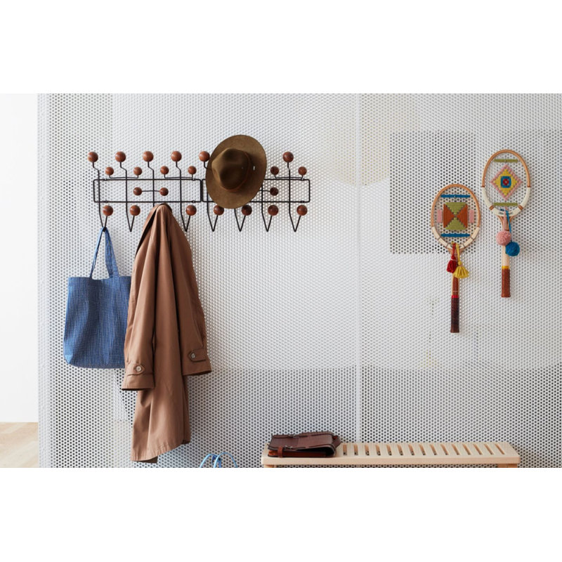 Metal Wall Organizer with Key Hooks, Black/Dark Brown