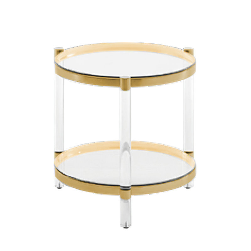 Table de bout en verre, Or