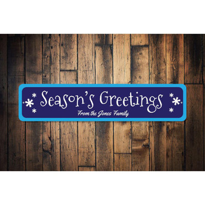 Plaque extérieure en aluminium Season's Greetings