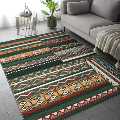 Tapis floral rétro lavable antidérapant à poils courts, résistant aux marques, doux, pliable, tapis décoratif décoratif, salon, chambre à coucher, salle à manger, bureau, décoration intérieure
