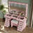 Vanity Desk With Power Outlet, Makeup Vanity With Mirror And 12 LED Lights, 3 Lighting Modes,15 Drawers Vanity Table With Chair, Dressing Table With Glass Top-1164427688