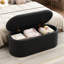 Rangement pour chambre à coucher et salon - tissu noir de 40 pouces, charnière, siège supplémentaire et banc en tissu d'une capacité de 40 pouces, pour la chambre à coucher, la chambre ou le vestibule. Confort rembourré avec charnière-1849191571