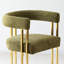 Ensemble de table de salle à manger pour 6 personnes avec table ronde unie et 6 fauteuils rembourrés en chenille-1936440456