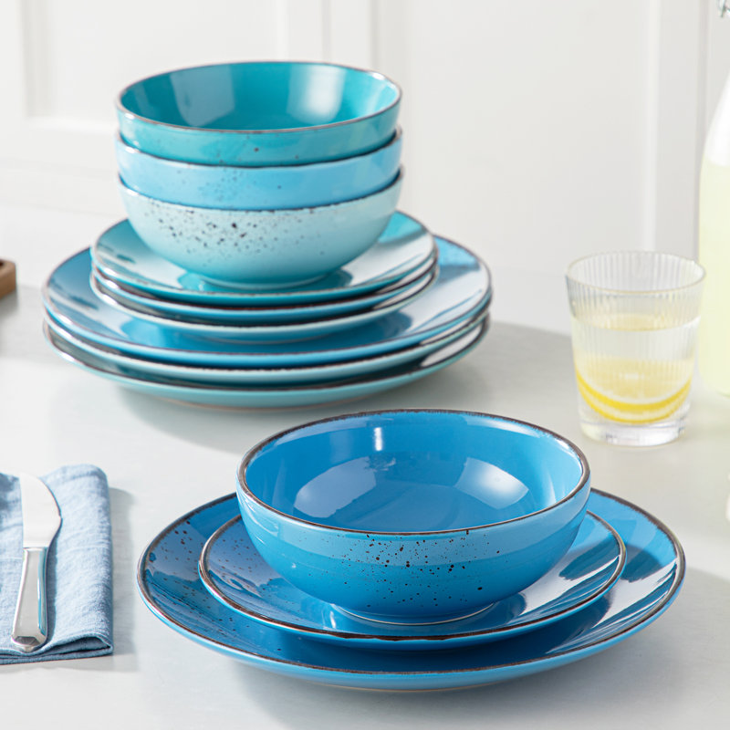  Stoneware Dinnerware  - , Blue/Light Blue/Green