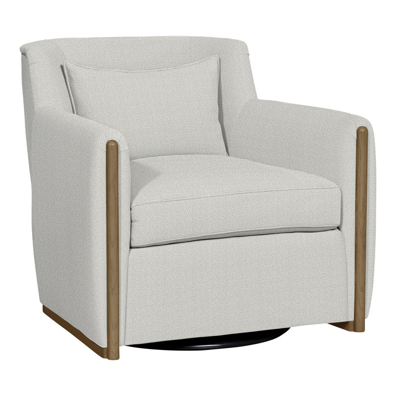 Thom Filicia Home Upholstered Swivel Armchair, Hampton, Callaloo Cotton Polyester Blend