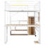 Lit mezzanine double en métal avec poste de travail intégré, garde-robe, escalier de rangement et DEL, noir (heure d’arrivée prévue: 8,18)-2036673352