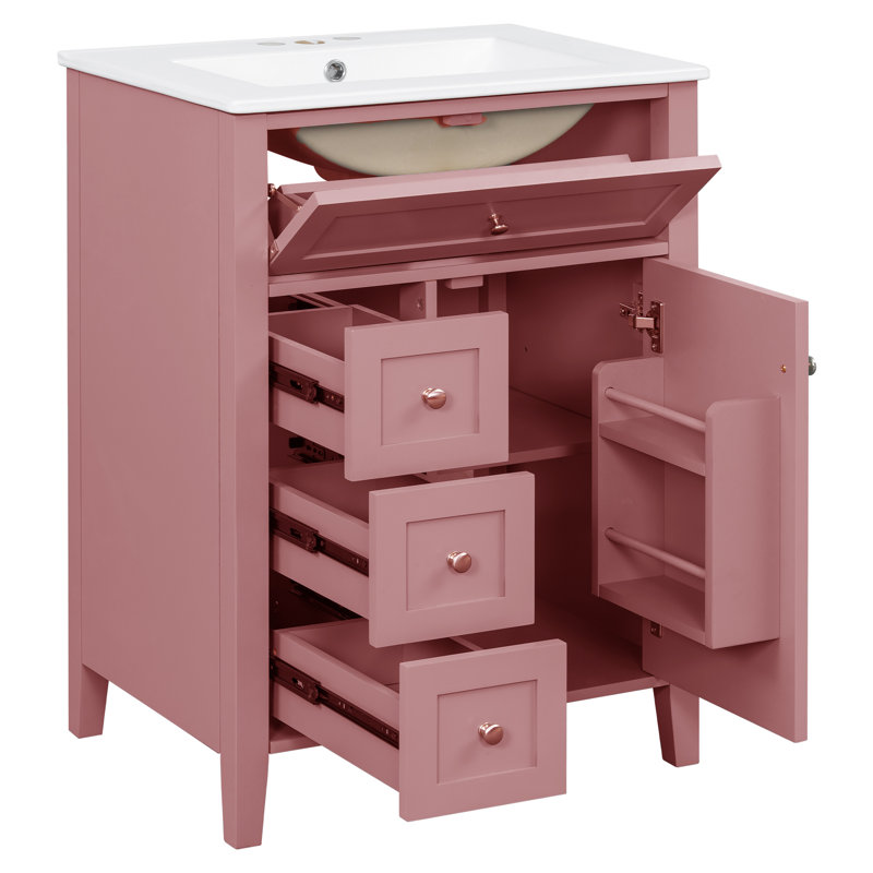 Meuble-lavabo moderne 24 "avec lavabo, Rose