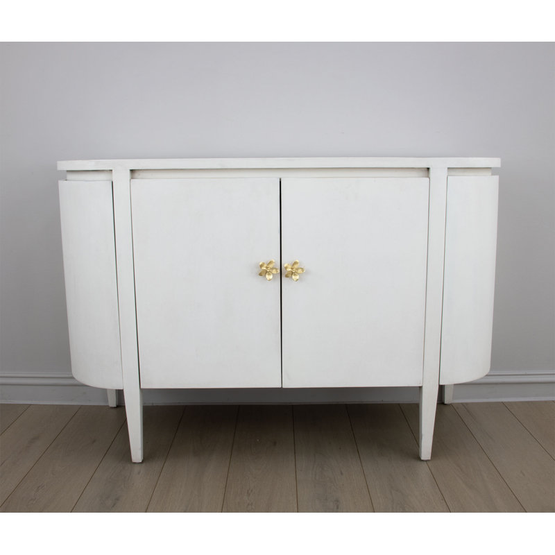 Octavia Solid Wood Accent Cabinet, Distressed White
