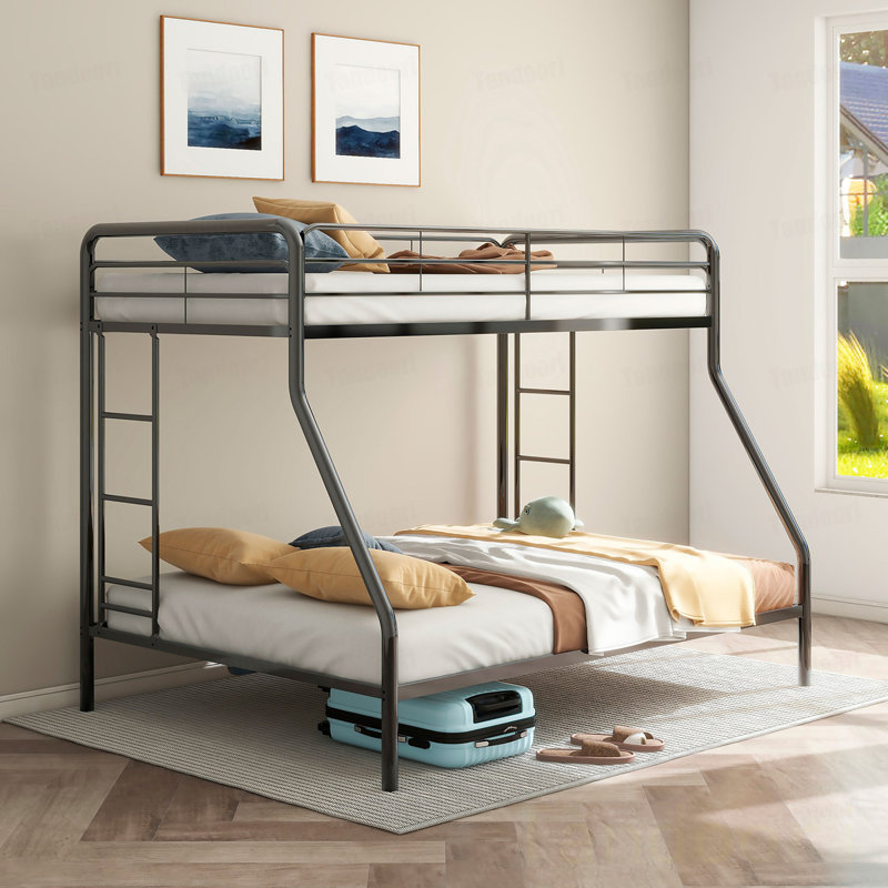 Lit simple superposé au dessus d'un lit double, Twin Over Full, Black