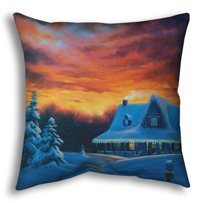 Throw Pillow, Christmas Back Home by Charles White