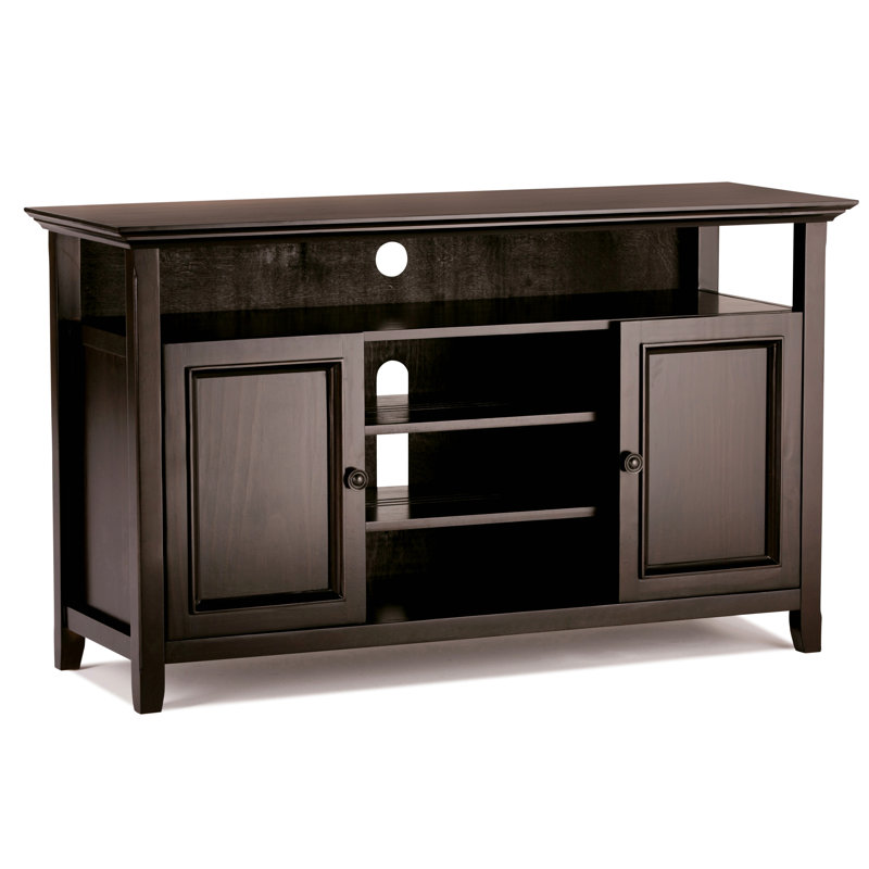 54 Inch Solid Wood Tv Media Stand In Hickory Brown, Hickory Brown