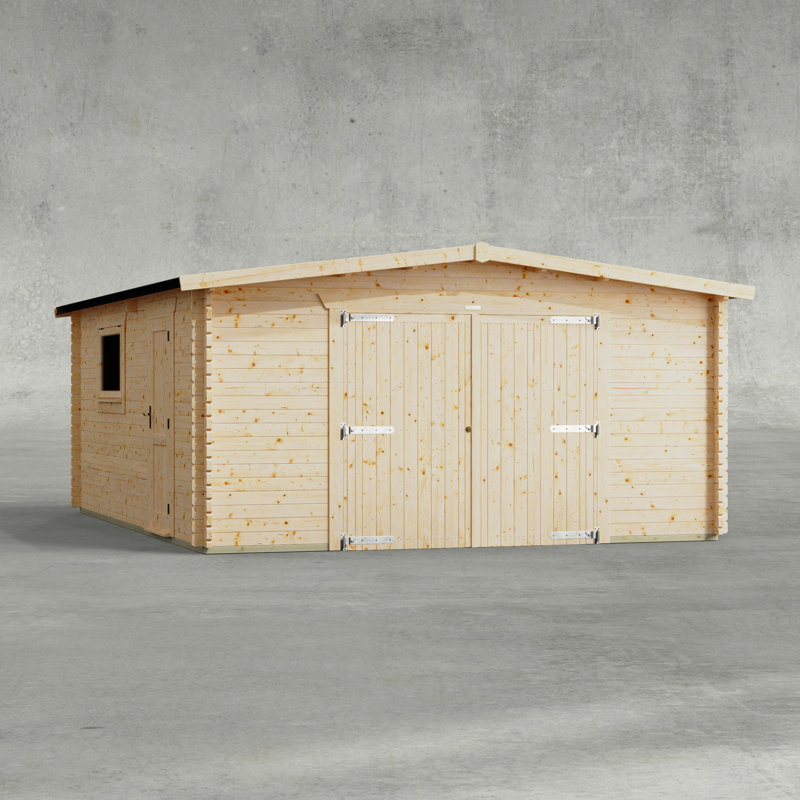 Powersheds 20 x 16ft Apex Garage Log Cabin - 44mm