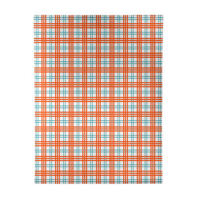 Tapis orange / blanc à carreaux