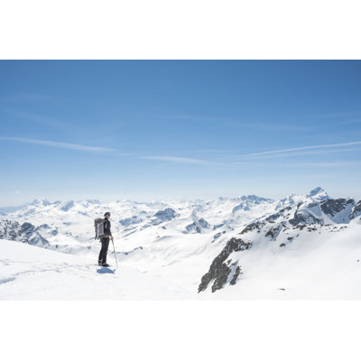 Mountaineer On Majestic Valley by Deimagine - Wrapped Canvas Print