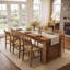 Wood Top Dining Table with Wood Base