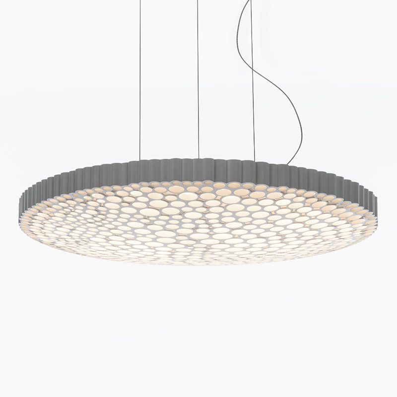 Luna Elegance 3000K LED White Drum Pendant Light