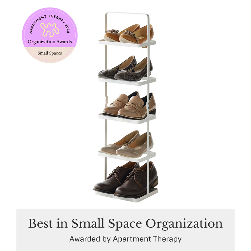 Yamazaki Steel Upright 5 Pair Shoe Rack with Handle