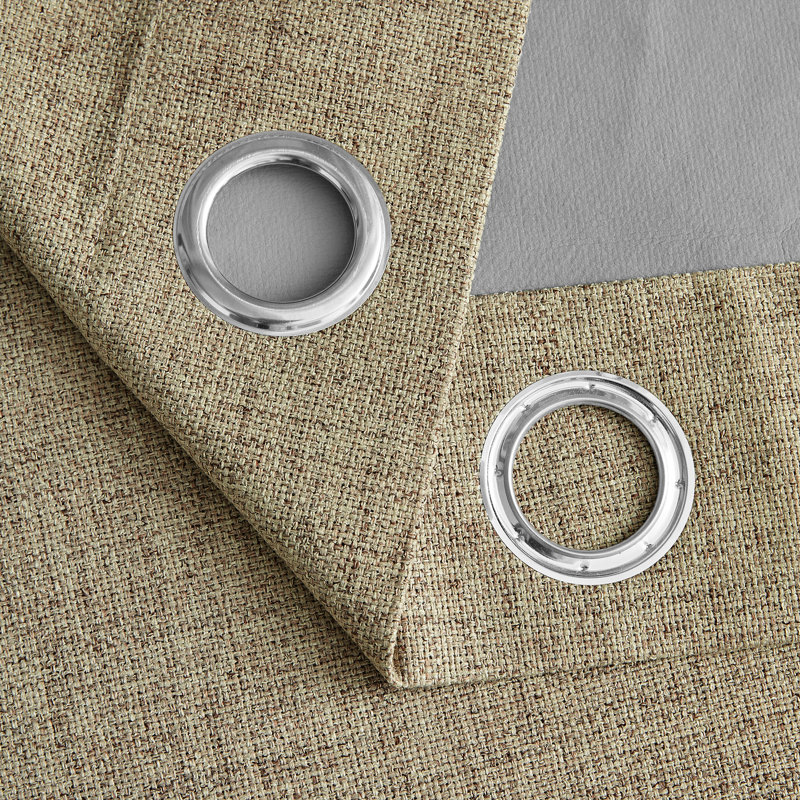 Ensemble de 2 panneaux de rideaux occultant 100% polyester Leming, L 52 po x L 108 po, Café
