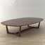 Table basse ovale en bois massif rétro brun-852285867
