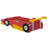 Unfinished Race Car-Shaped Platform Bed with Wheels-94375250-94375251