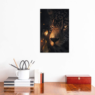 Leopard Glowing Butterfly by Zenja Gammer - Wrapped Canvas Print
