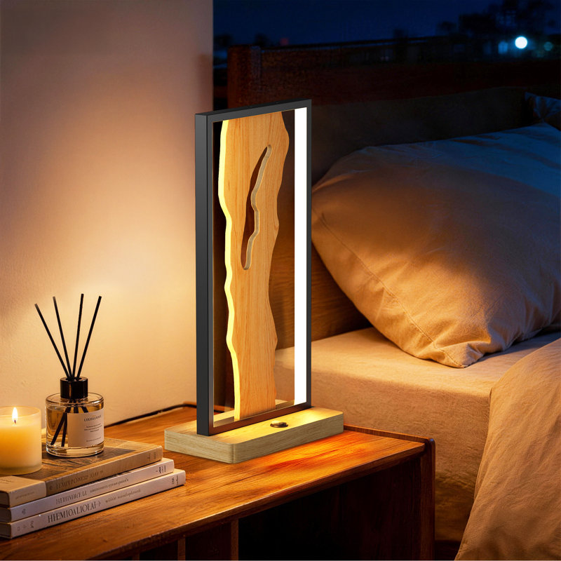 Solid Wood Led Table Lamp, Abat-jour C