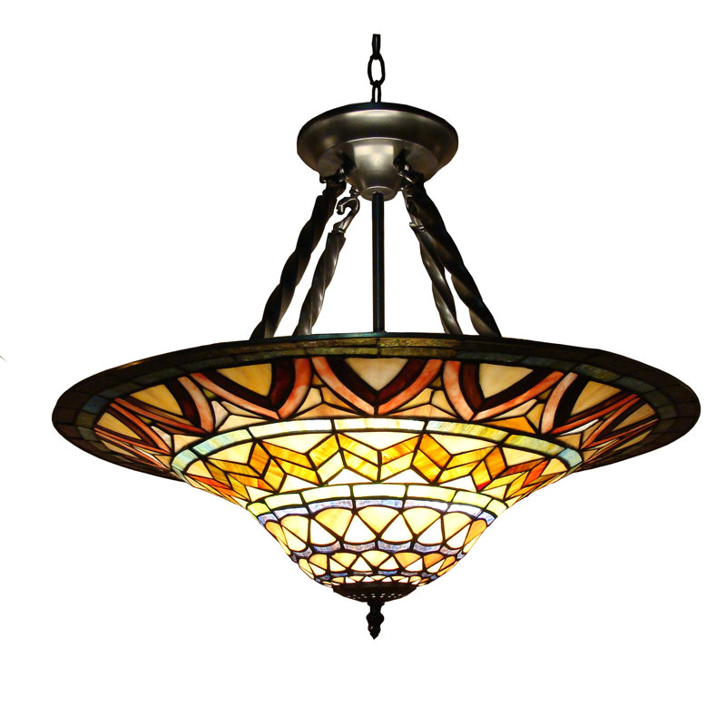 Luminaire suspendu 3 lumières Tiffany