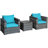 Alycen 2 - Person Patio Conversation Set with Cushions-726803166-767782460