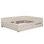 Grand lit plateforme tapissier avec gigogne USB et lit simple, beige-2120207834