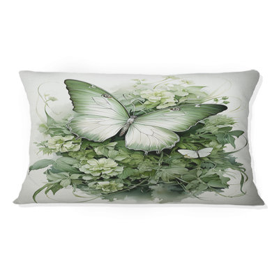 Coussin Green Butterfly Whirling Beauty - imprimé papillon