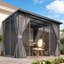 3x3m Lean-to Gazebo With Curtains And Mosquito Netting