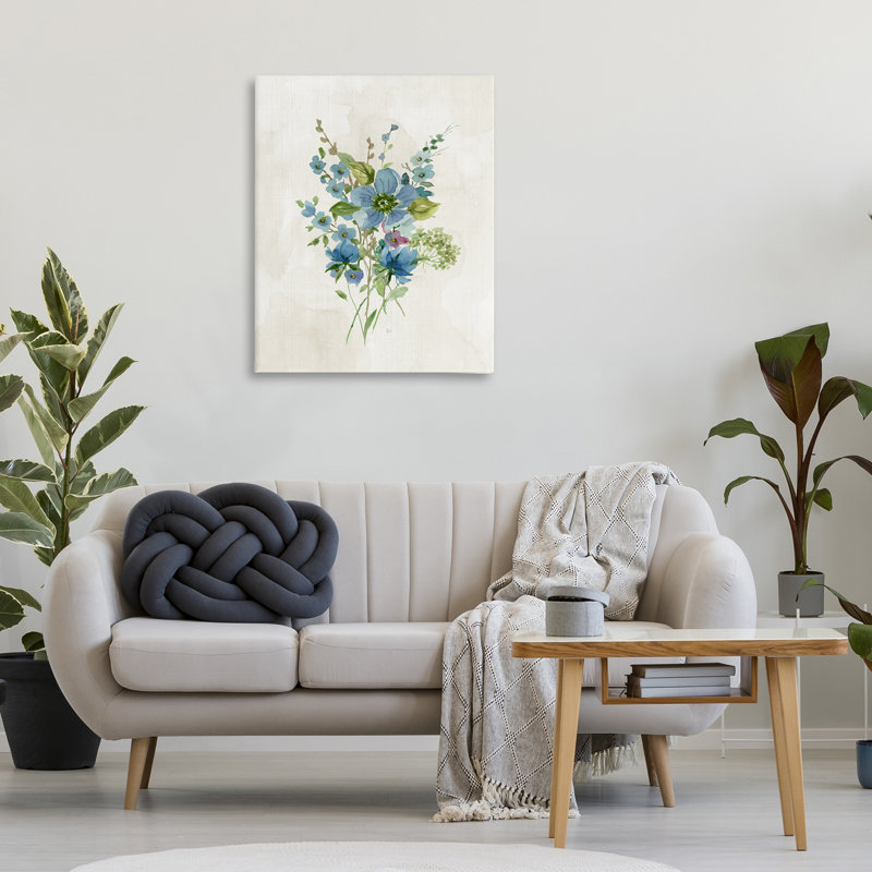  "Bundle of Blue Herbs", art mural sur toile par Nan, H 40 po x l 30 po