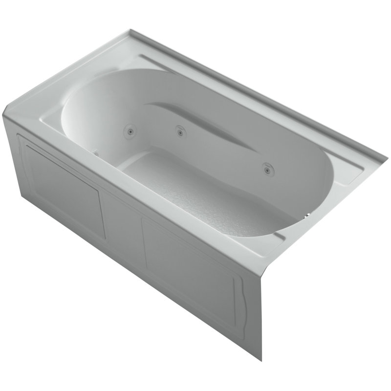 Devonshire Alcove 60" x 32" Whirpool Bathtub, Black, Right