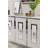 Modern Console Table with Wall Mount Option, White & Silver, 59.1 x 29.5 x 12.6 inches | 100% Melamine Coated Particle Board, Thickness: 0.7 inches | Geometric Design, Numerous Shelves for Stylish Storage-120466141-120466143