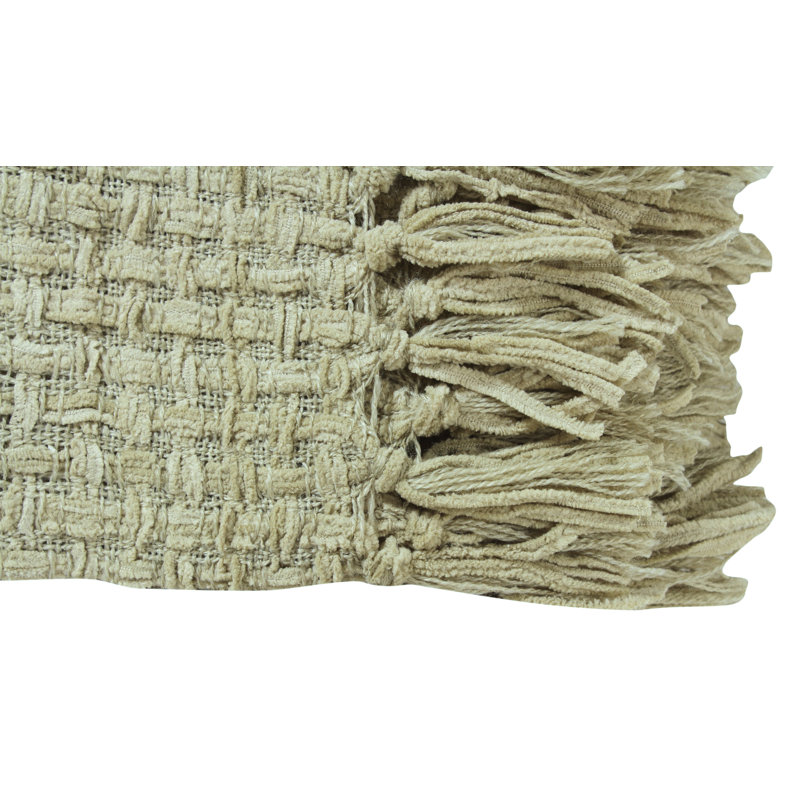 Jeté en chenille façon vannerie, Vert
