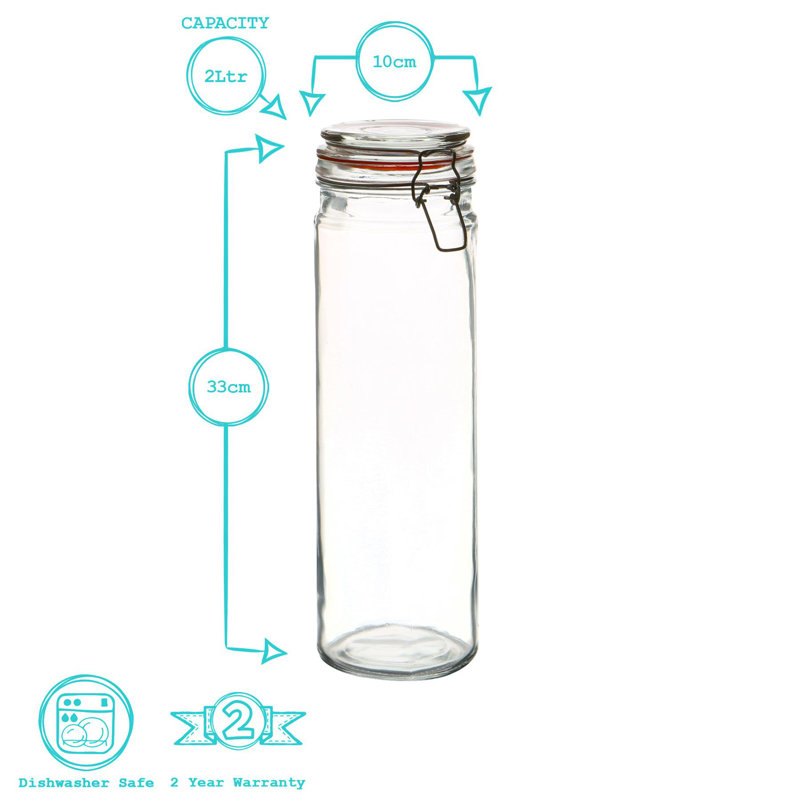 Argon Tableware - Glass Spaghetti Jar , Orange/Clear