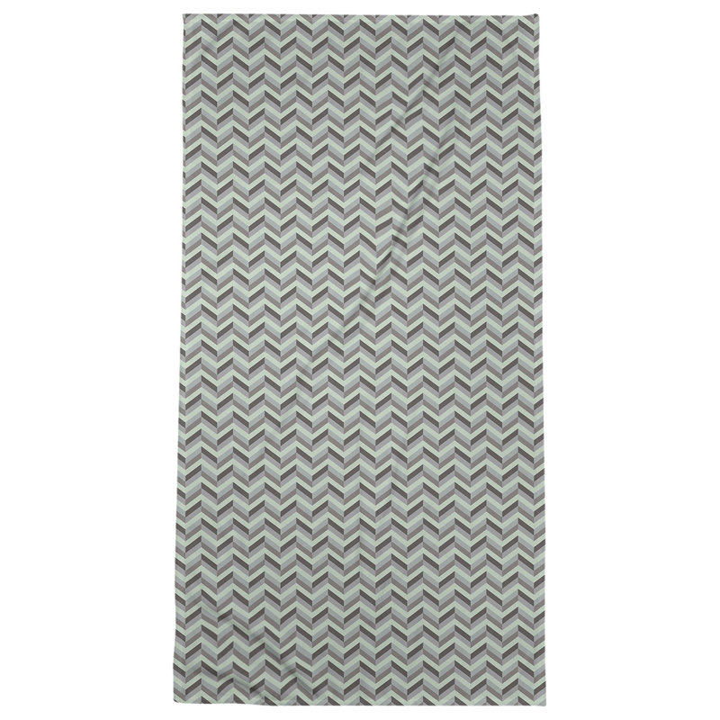 Serviette de plage à chevrons, Vert menthe / brun
