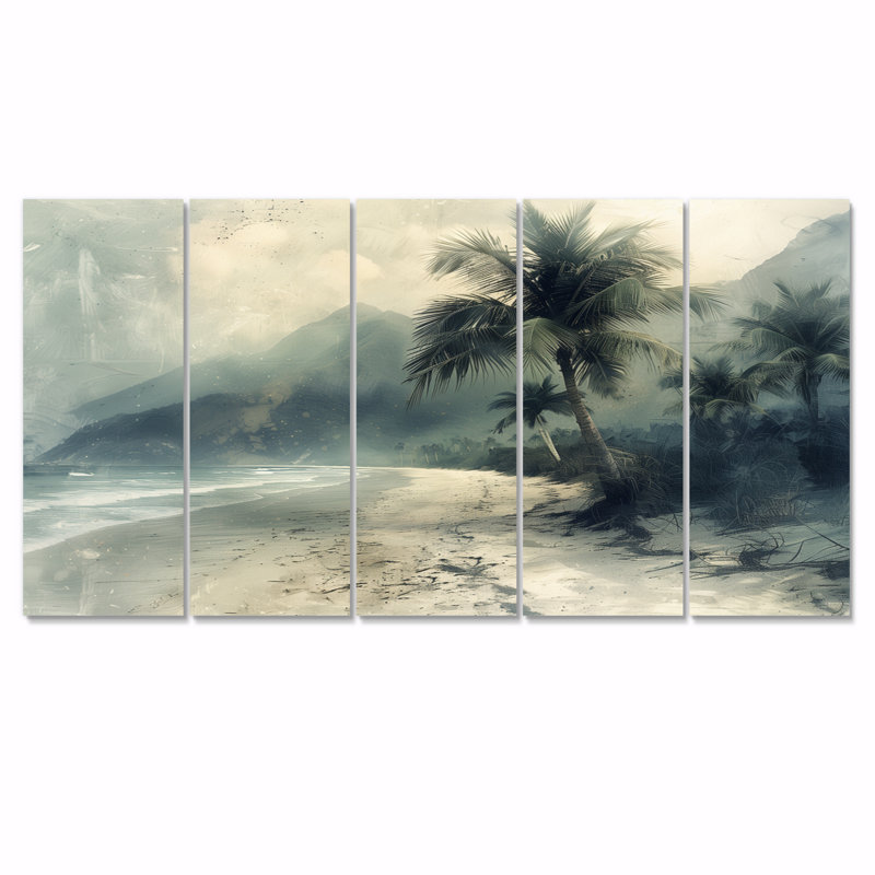 Ensemble d'art sur toile Sarver - Palmiers et palmiers, H 32 po x l 80 po