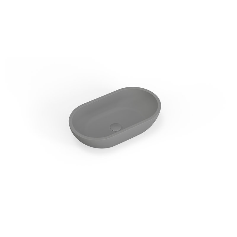 Badeloft 22" x 12.5" Stone Resin Vessel Bathroom Sink WB-02-MGRY in Matte Gray, Matte Gray