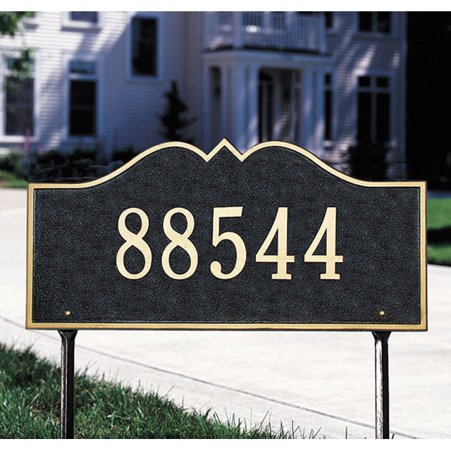 Plaque d'adresse sur 1 ligne Hillsboro, Cuivre antique, Oui