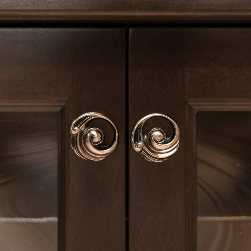 Bouton champignon Amaranta, Nickel antique