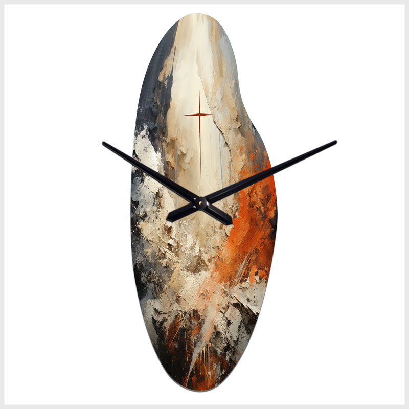 Horloge murale asymétrique en métal Icenhour, Grand