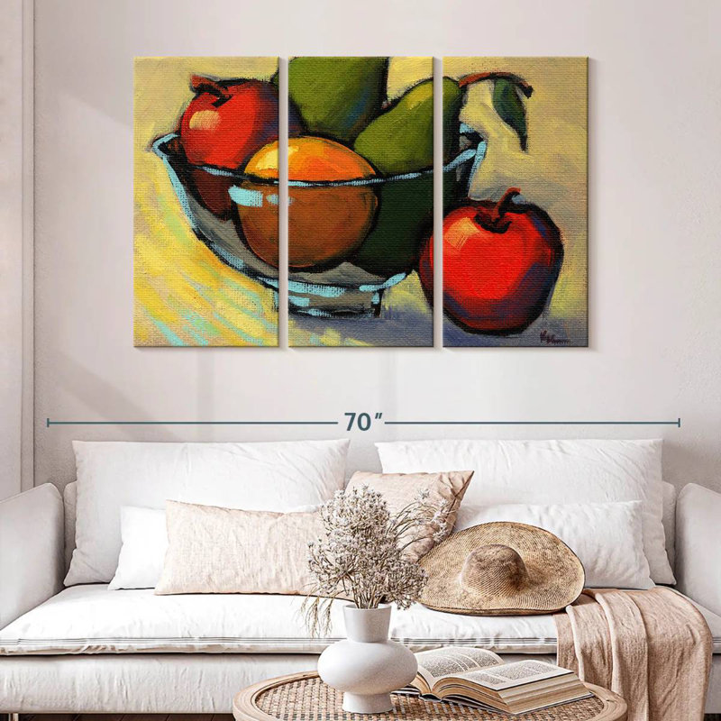 Yarlin bol de fruits nature morte II, H 32 po x l 50 po