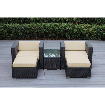 Billyjo Wicker 2 - Person Seating Group with Cushions - No Assembly