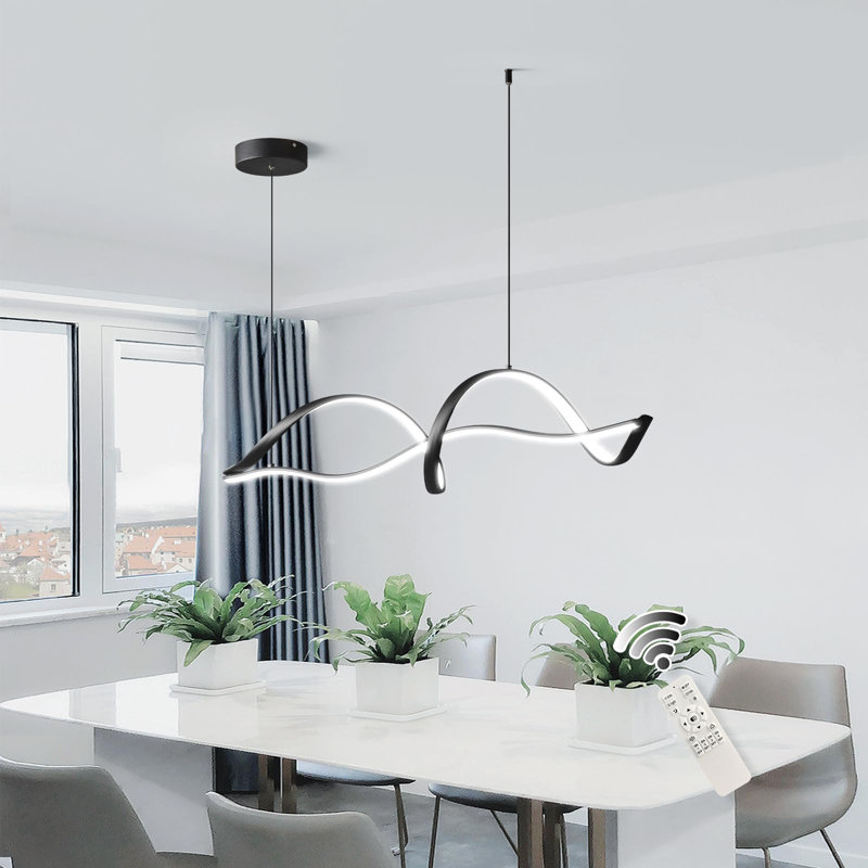 Fanchet 2 - Light Black LED Kitchen Island Pendant, Matte Black