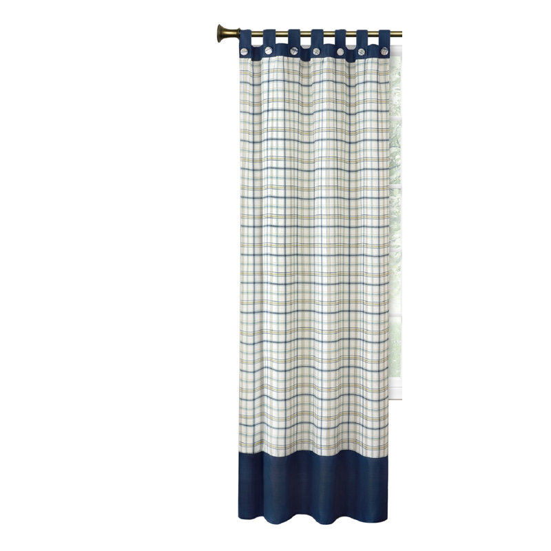 Hassen Semi Sheer Curtain Single Panel, Navy, 52" W x 84" L