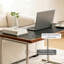 Table basse rectangulaire en métal et en bois avec structure ouverte, centre de table minimaliste moderne pour le salon et le bureau personnel