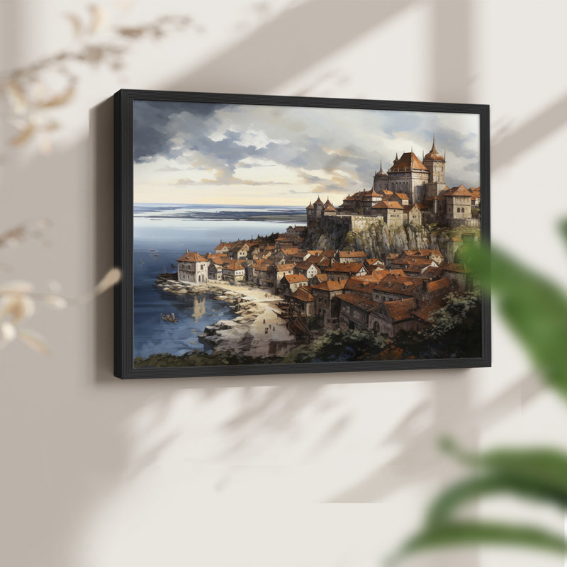 Paysage - Lxxxviii - Reproduction encadrée - Restickable, H 22 po x l 28 po, Noir