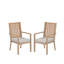 Ensemble de 2 chaises de patio en aluminium toutes saisons de 23 po avec coussins gris clair et structure kaki
